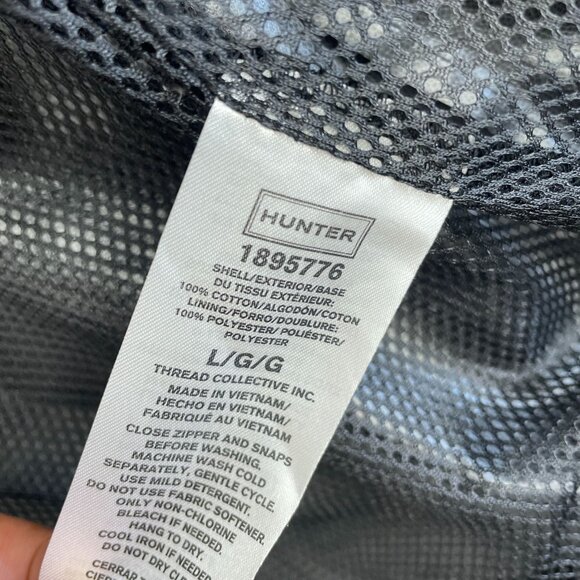 NEW Hunter Women's L Cotton Smock Rain Jacket Hooded Black - Picture 8 of 11